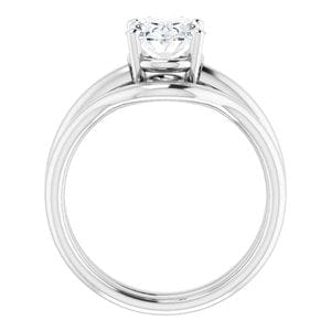 Rings 14K White 9x7 mm Oval Engagement Ring Mounting