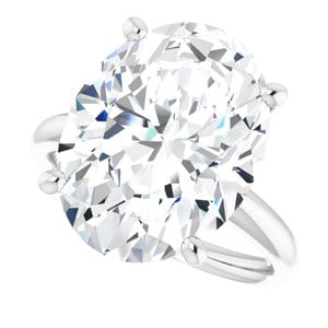 Rings Sterling Silver 16x12 mm Oval Engagement Ring Mounting