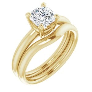 Rings 14K Yellow 6 mm Cushion Engagement Ring Mounting