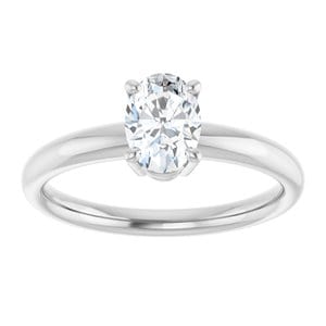 Rings 10K White 7x5 mm Oval Engagement Ring Mounting