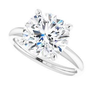 Rings 14K White 10 mm Round Engagement Ring Mounting