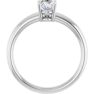 Rings 10K White 7x5 mm Oval Engagement Ring Mounting