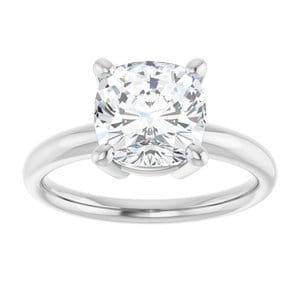 Rings 14K White 8 mm Cushion Engagement Ring Mounting