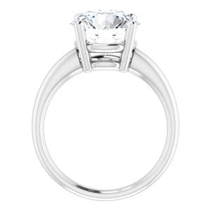Rings 14K White 10 mm Round Engagement Ring Mounting