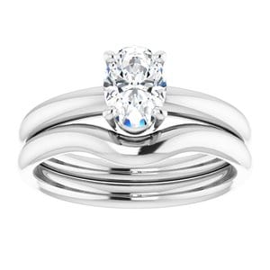 Rings 10K White 7x5 mm Oval Engagement Ring Mounting