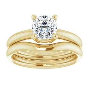 Rings 14K Yellow 6 mm Cushion Engagement Ring Mounting