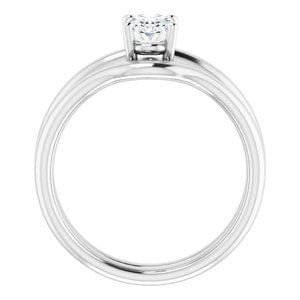 Rings 10K White 7x5 mm Oval Engagement Ring Mounting