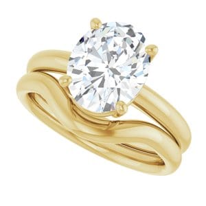 Rings 14K Yellow 10x8 mm Oval Engagement Ring Mounting