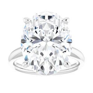 Rings Sterling Silver 16x12 mm Oval Engagement Ring Mounting