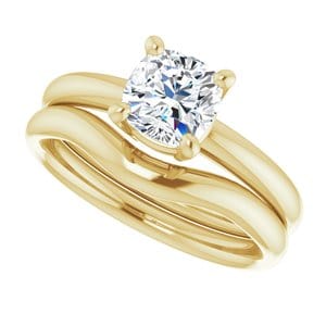 Rings 14K Yellow 6 mm Cushion Engagement Ring Mounting