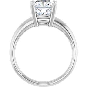 Rings 14K White 8 mm Cushion Engagement Ring Mounting