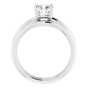 Rings 14K White 6 mm Cushion Engagement Ring Mounting
