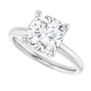 Rings 14K White 8 mm Cushion Engagement Ring Mounting