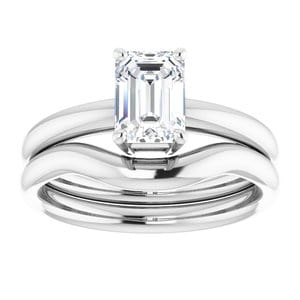 Rings 14K White 7x5 mm Emerald Engagement Ring Mounting