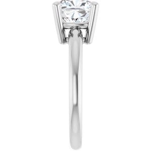Rings 14K White 8 mm Cushion Engagement Ring Mounting