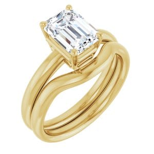 Rings 14K Yellow 8x6 mm Emerald Engagement Ring Mounting