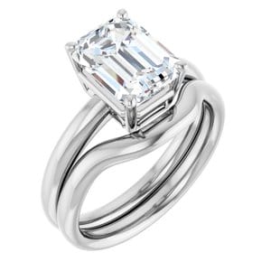 Rings Sterling Silver 9x7 mm Emerald Engagement Ring Mounting