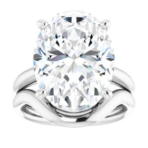 Rings Sterling Silver 16x12 mm Oval Engagement Ring Mounting