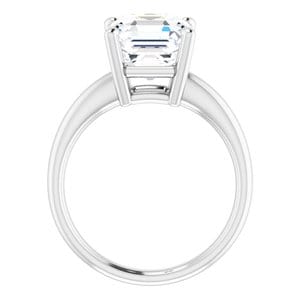 Rings 14K White 9 mm Asscher Engagement Ring Mounting