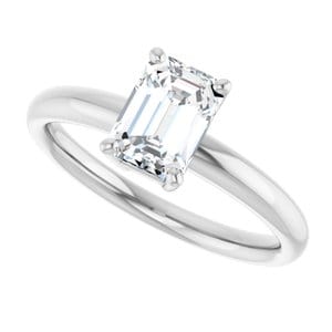 Rings 14K White 7x5 mm Emerald Engagement Ring Mounting