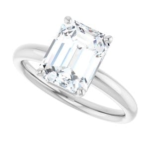 Rings Sterling Silver 9x7 mm Emerald Engagement Ring Mounting
