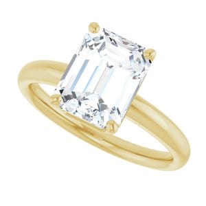 Rings 14K Yellow 9x7 mm Emerald Engagement Ring Mounting