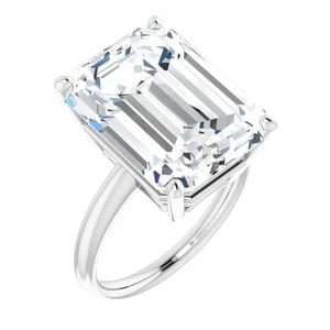 Rings Platinum 16x12 mm Emerald Engagement Ring Mounting