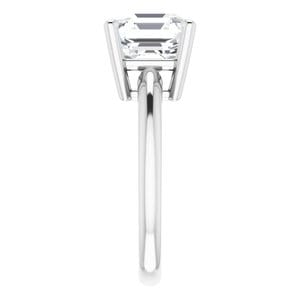Rings 14K White 9 mm Asscher Engagement Ring Mounting