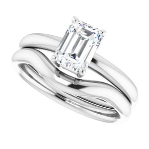 Rings 14K White 7x5 mm Emerald Engagement Ring Mounting
