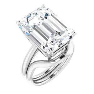 Rings Platinum 16x12 mm Emerald Engagement Ring Mounting