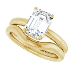 Rings 14K Yellow 8x6 mm Emerald Engagement Ring Mounting