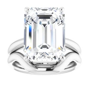 Rings Sterling Silver 14x10 mm Emerald Engagement Ring Mounting