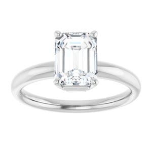 Rings 14K White 8x6 mm Emerald Engagement Ring Mounting