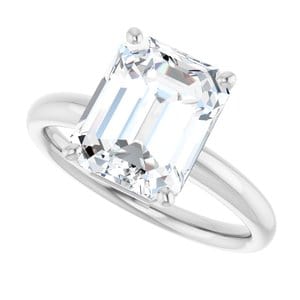 Rings Sterling Silver 10x8 mm Emerald Engagement Ring Mounting