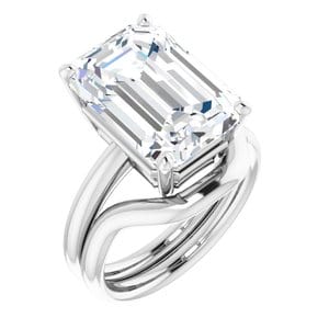 Rings Sterling Silver 14x10 mm Emerald Engagement Ring Mounting