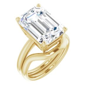 Rings 14K Yellow 14x10 mm Emerald Engagement Ring Mounting