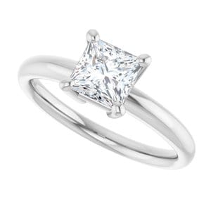Rings 14K White 5.5 mm Square Engagement Ring Mounting