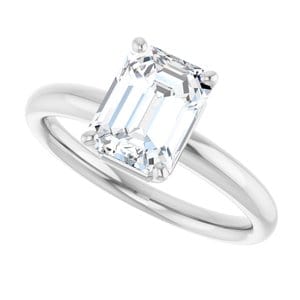Rings 14K White 8x6 mm Emerald Engagement Ring Mounting
