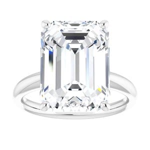 Rings Sterling Silver 14x10 mm Emerald Engagement Ring Mounting