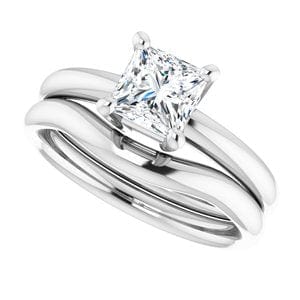 Rings 14K White 5.5 mm Square Engagement Ring Mounting