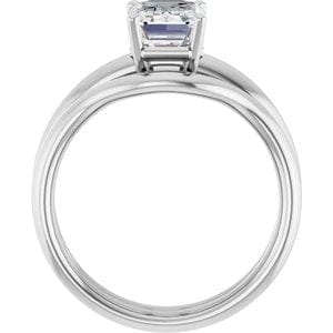 Rings 14K White 8x6 mm Emerald Engagement Ring Mounting