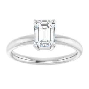 Rings 14K White 7x5 mm Emerald Engagement Ring Mounting