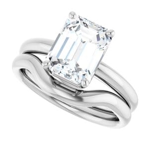 Rings Sterling Silver 9x7 mm Emerald Engagement Ring Mounting