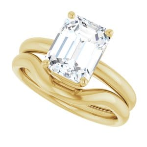 Rings 14K Yellow 9x7 mm Emerald Engagement Ring Mounting