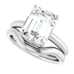 Rings Sterling Silver 10x8 mm Emerald Engagement Ring Mounting