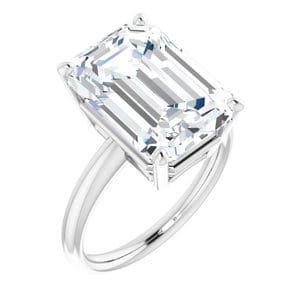 Rings Sterling Silver 14x10 mm Emerald Engagement Ring Mounting