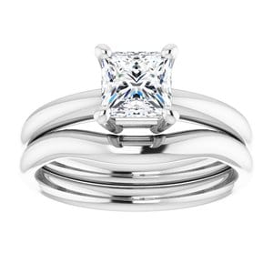 Rings 14K White 5.5 mm Square Engagement Ring Mounting