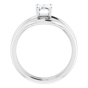 Rings 14K White 7x5 mm Emerald Engagement Ring Mounting