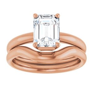 Rings 14K Rose 8x6 mm Emerald Engagement Ring Mounting