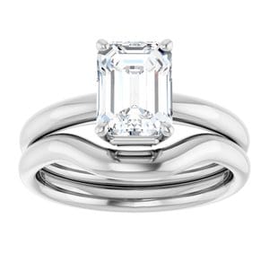 Rings 14K White 8x6 mm Emerald Engagement Ring Mounting